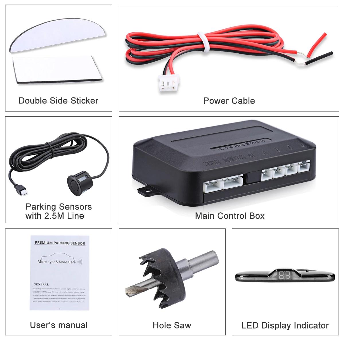Kit de Radar de recul pour voiture, système de capteur de stationnement pour véhicule avec 4 capteur