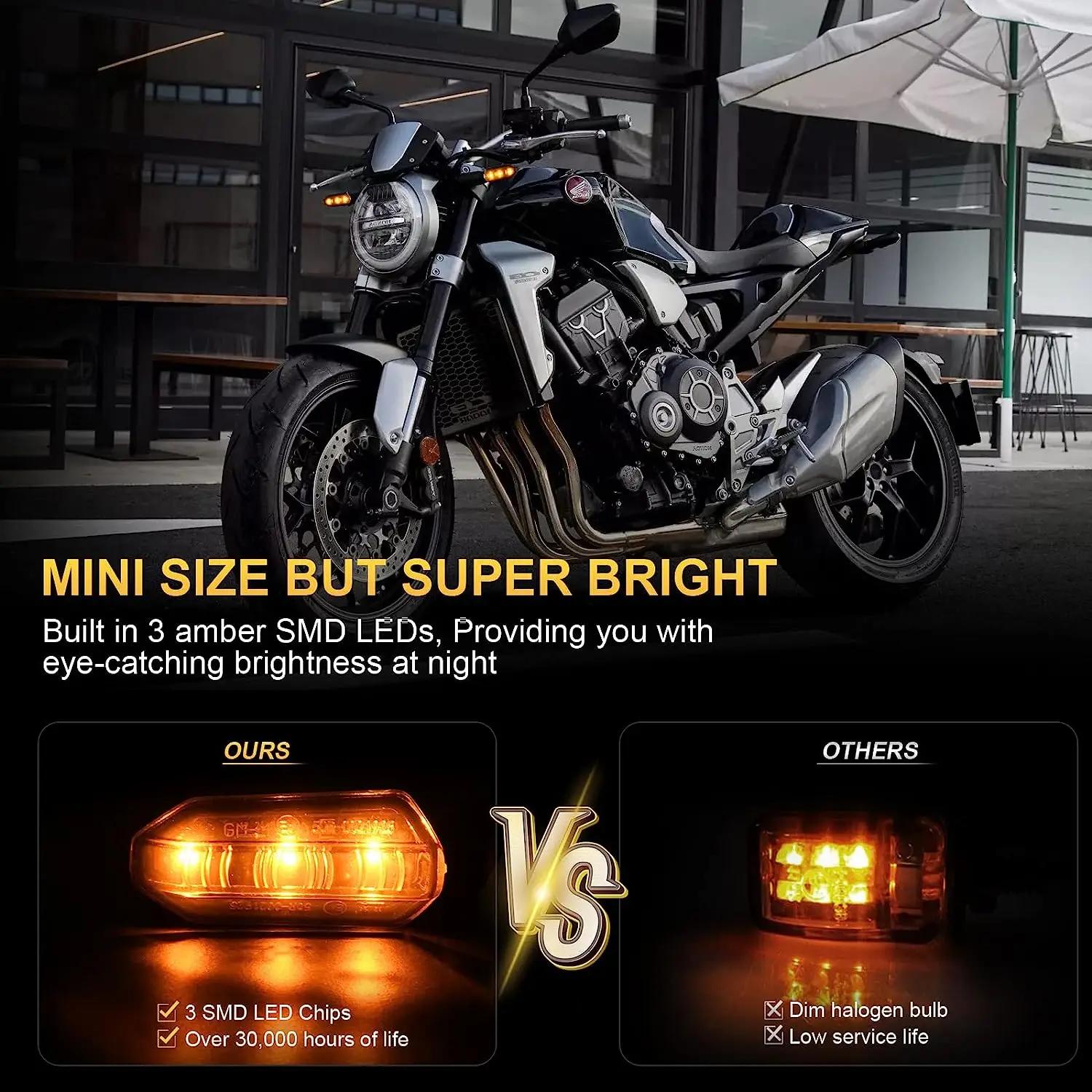 8mm Mini Moto LED clignotants ambre clignotant clignotant clignotant lampe 12V Moto indicateur lampe