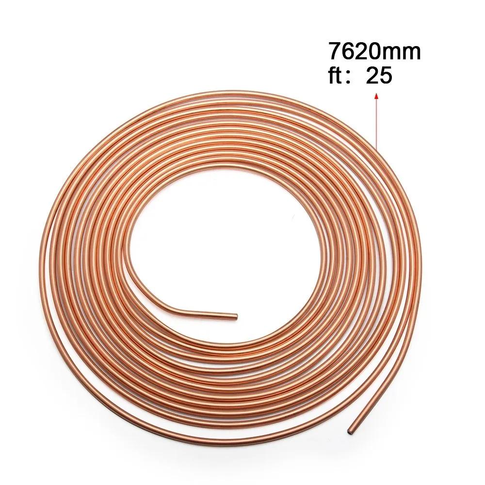 Bobine de Tube de frein en cuivre et Nickel, 25 pieds, 3/16 "OD, avec 16 accessoires en cuivre galva