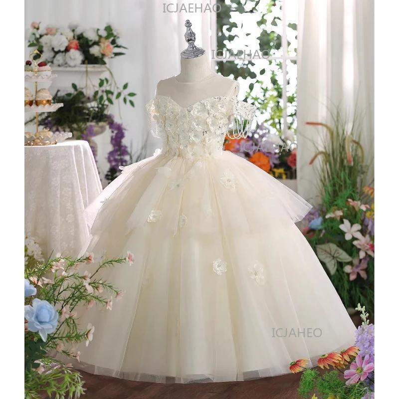 Robe de princesse pour filles, idéale pour anniversaire, demoiselle d'honneur, mariage, spectacle de