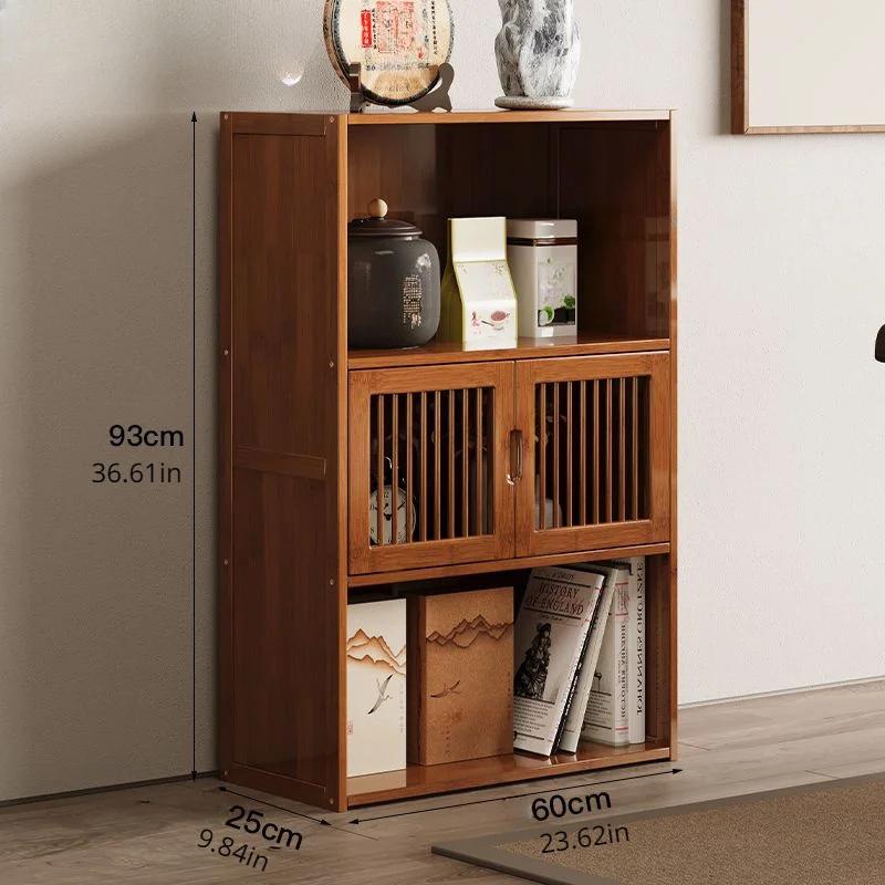 Armoire de rangement à 3 niveaux, bibliothèque de Style rétro, armoire en bambou pour cuisine, salon
