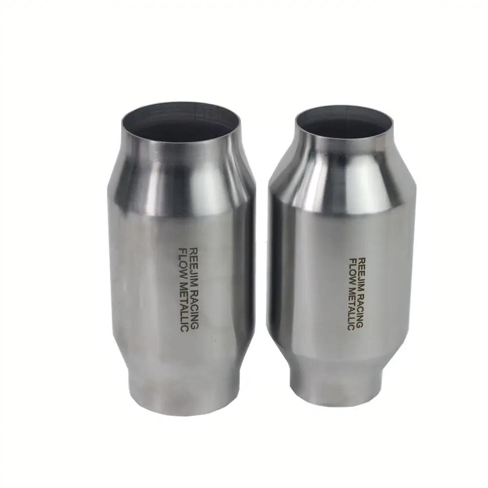 Convertisseur catalytique à haut débit 4" x 8" - Substrat métallique 200 cellules/cpsi - 2,5"/3" ent