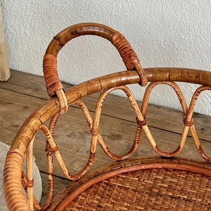 Accessoire photo pour nouveau-né : panier en rotin indonésien tissé à la main pour garçons et filles