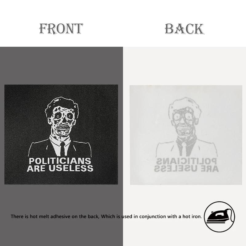 Étiquette tissée absurde, patch punk, badge humoristique, bricolage, fer à coudre sur des patchs noi