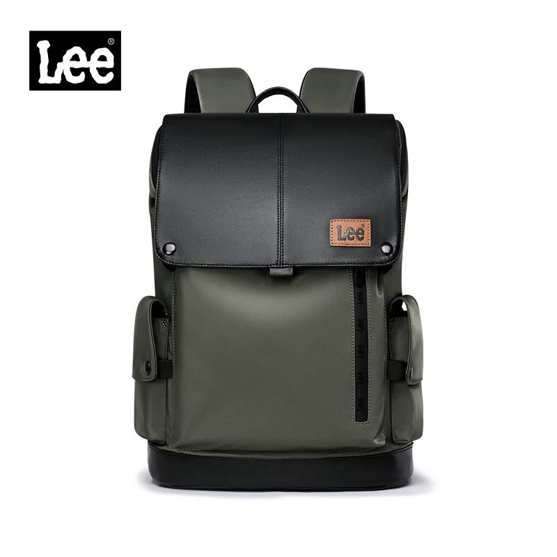 LEE nouveau Style coréen sac à dos en cuir à rabat femmes hommes grande capacité affaires banlieue v