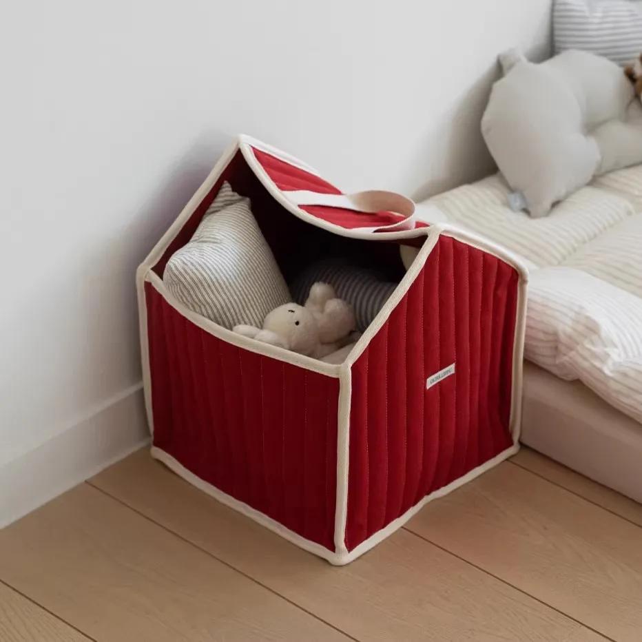 Sac de rangement en coton style maison, organisateur de vêtements et jouets pour bébé, grande capaci