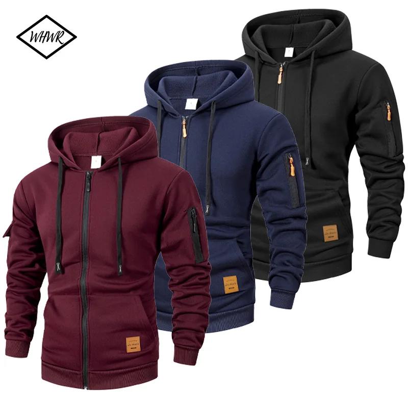 2025 nouveau automne hommes sweats à manches longues veste à capuche fermeture à glissière veste mâl
