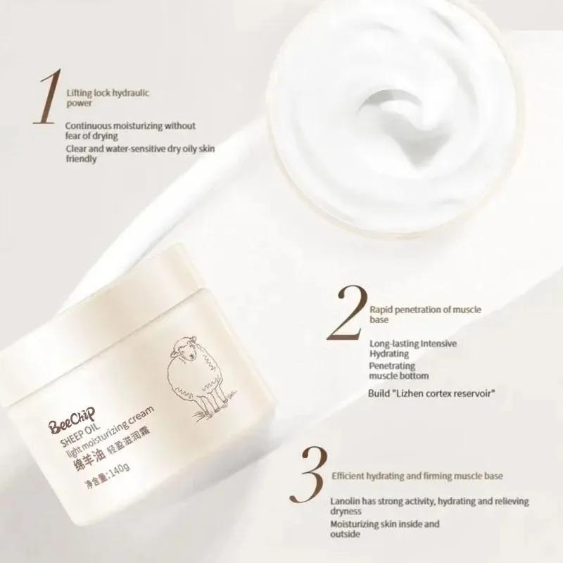 Crème hydratante pour le visage, soin pour la peau, lanoline, non grasse et absorbante rapidement, m
