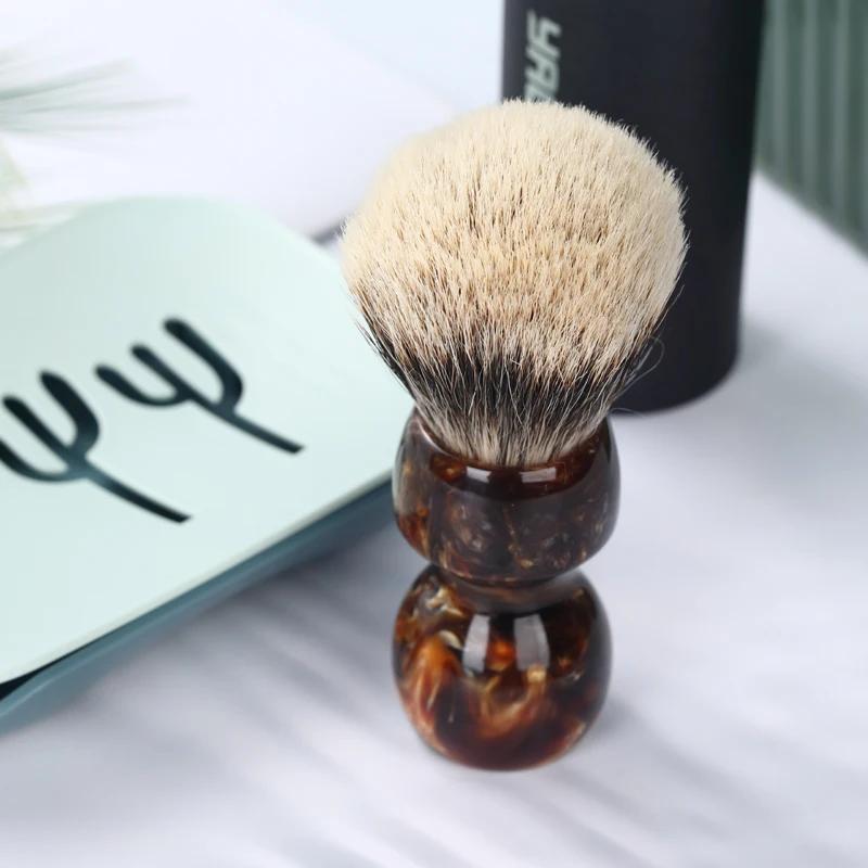 YAQI Caramel 26MM deux bandes poils de blaireau hommes brosse de rasage humide