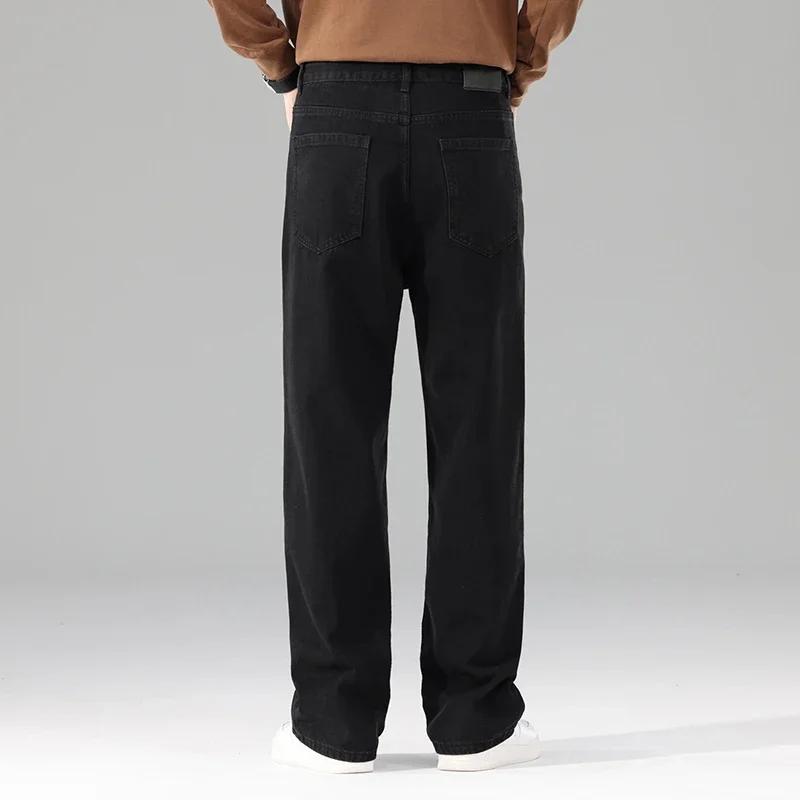 Homme flambant neuf automne jean hommes noir décontracté Baggy pantalon classique droit confortable 