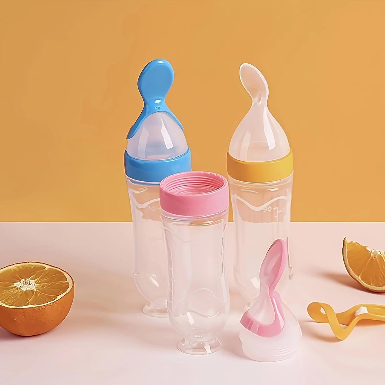 Ensemble d'alimentation pour bébé 4 pièces, biberon avec Base d'aspiration, biberon pour céréales de