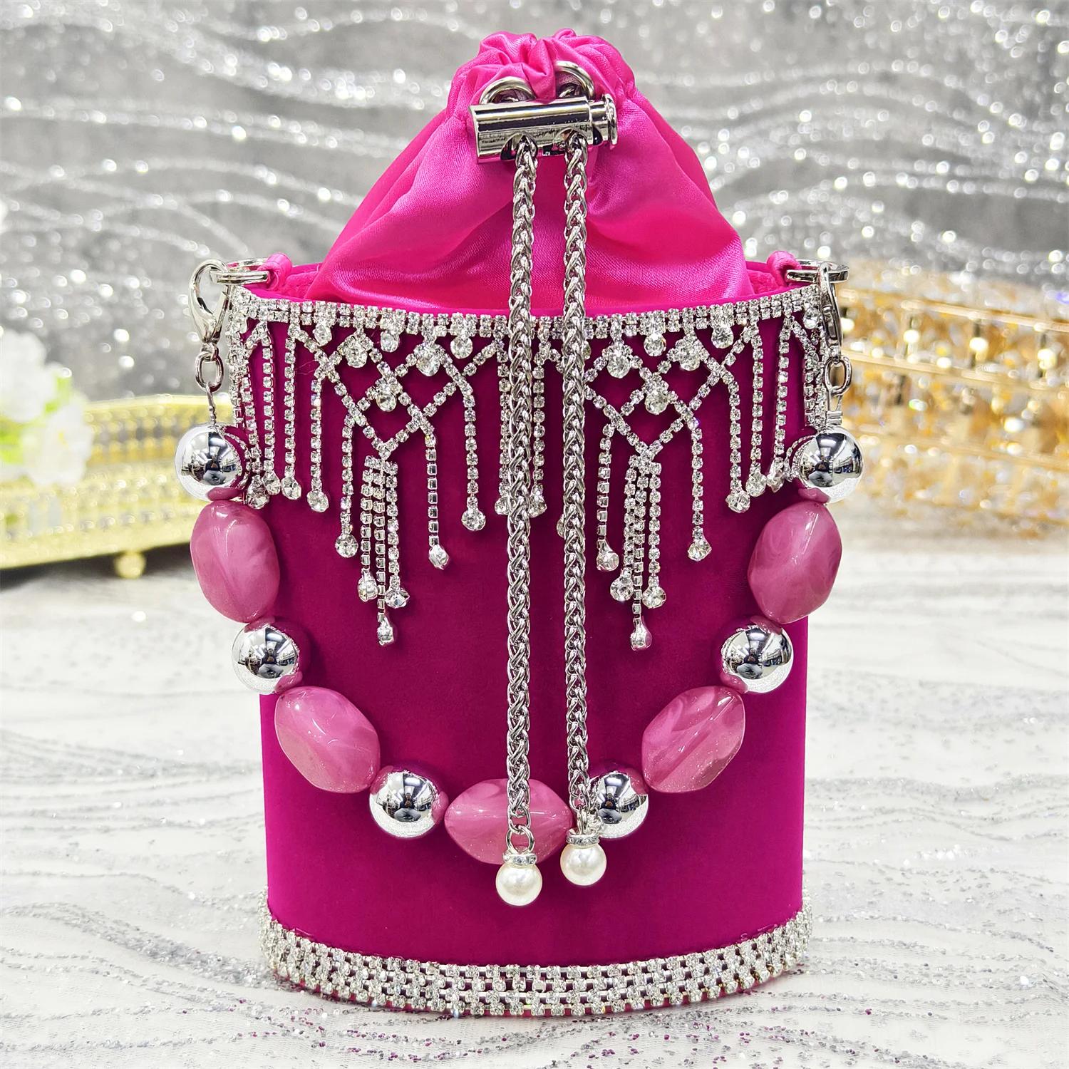 Venus Chan Po-Chaussures à Talons Hauts Pointus pour Femme, Sac à Main de Luxe, Strass, Élégant, Soi