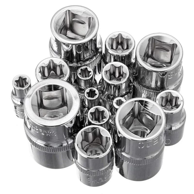Jeu de douilles en forme d'étoile femelle Torx Bit, outil de réparation de voiture, 5/14 pouces, 1/4