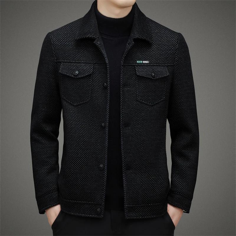 Manteau épais et décontracté pour hommes, veste tendance à revers de haute qualité, nouvelle collect