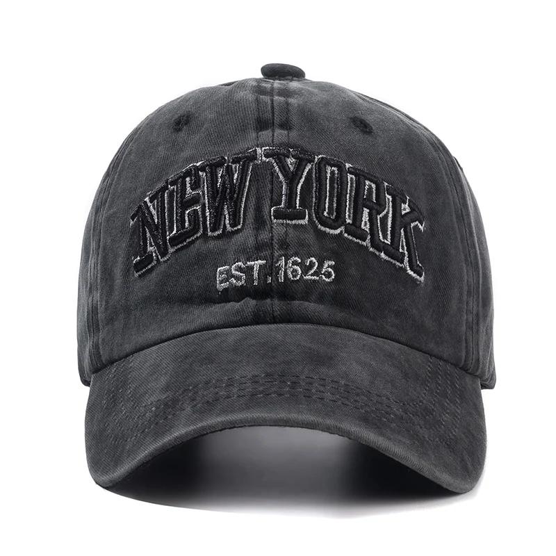 Casquette en coton délavé de New York pour hommes et femmes, Gorras à rabat, Casquette de Baseball, 