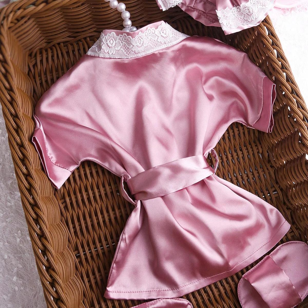 Ensemble de 3 tenues de photographie pour nouveau-nés, 1 mois, 100 jours, robe en dentelle pour bébé