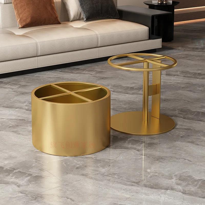 Table basse de luxe légère, combinaison de taille de jambe, support de table basse rond en pierre de