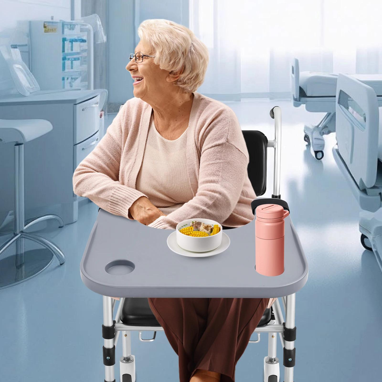 Plateau de lit polyvalent pour fauteuil roulant, Table de lit réglable avec porte-gobelet, pour mang