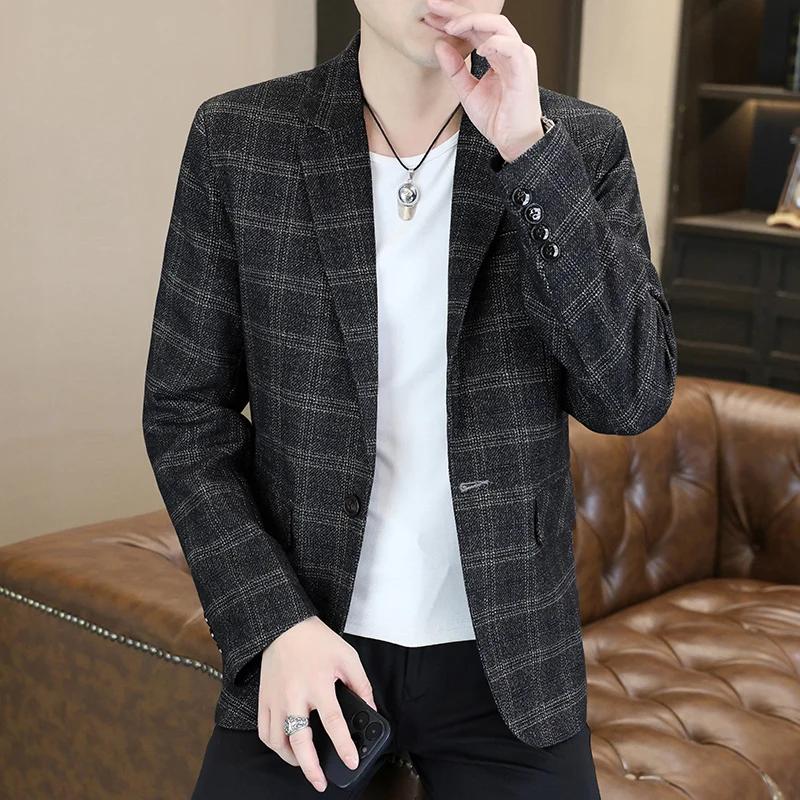 Blazer pour homme, mode, affaires, gentleman, marié, professionnel, coupe ajustée, polyvalent, décon