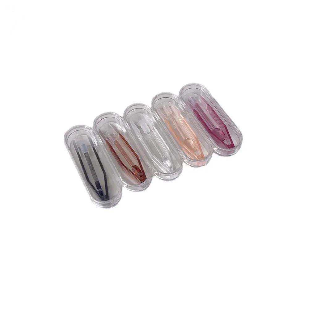 Pincettes pour lentilles de Contact, outils d'usure, transparentes, grandes et longues, ensemble de 