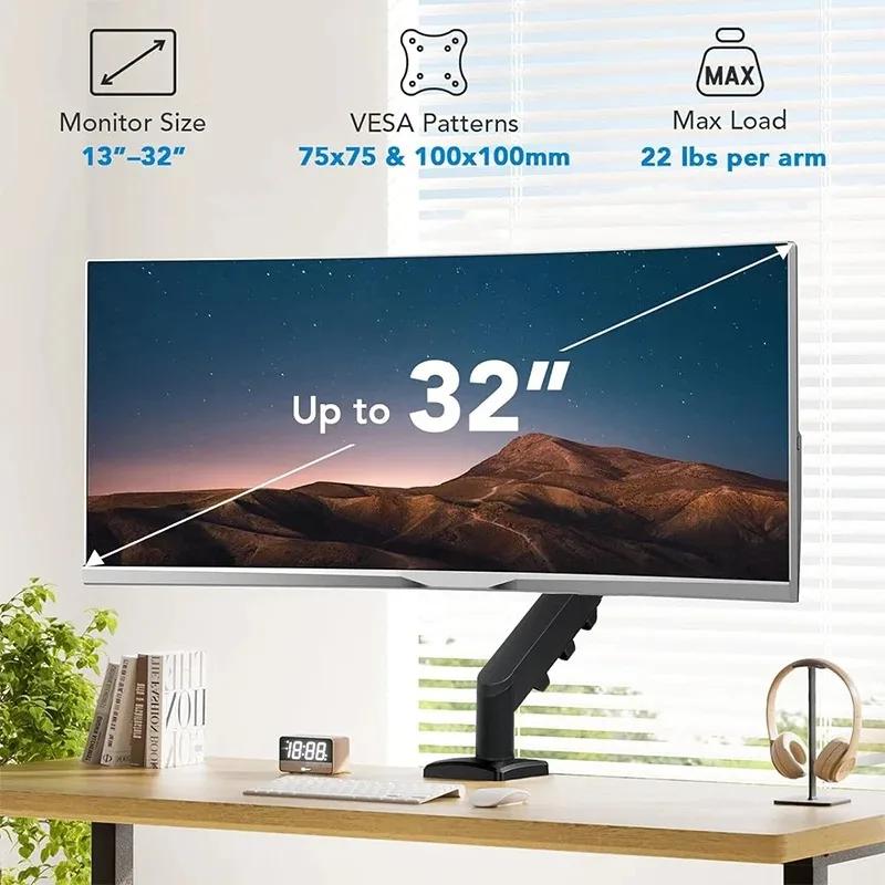 Nouveau support de moniteur d'ordinateur à bras simple/double pour disposition horizontale verticale
