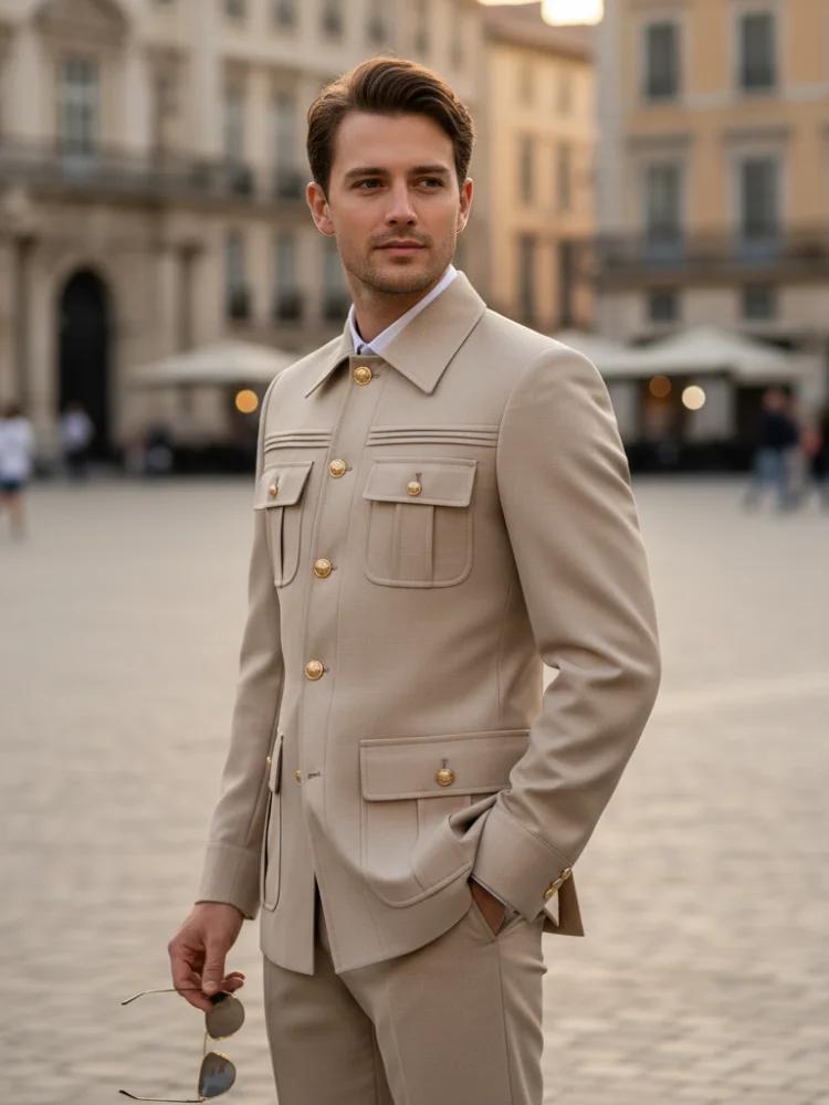 ST Cassy – costume slim pour hommes, version fine, coupe classique, simple boutonnage, plusieurs poc