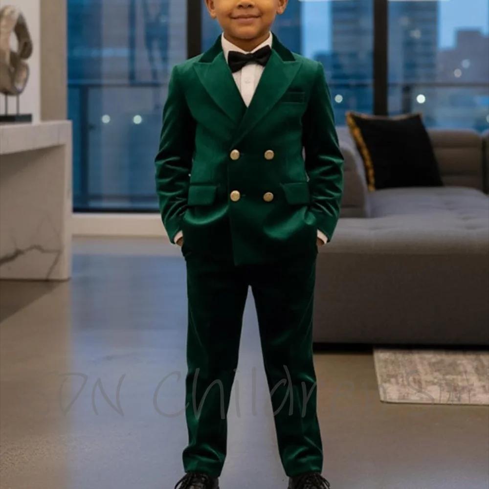 Vêtements pour enfants personnalisés de haute qualité Costume pour garçons en velours élégant Ensemb