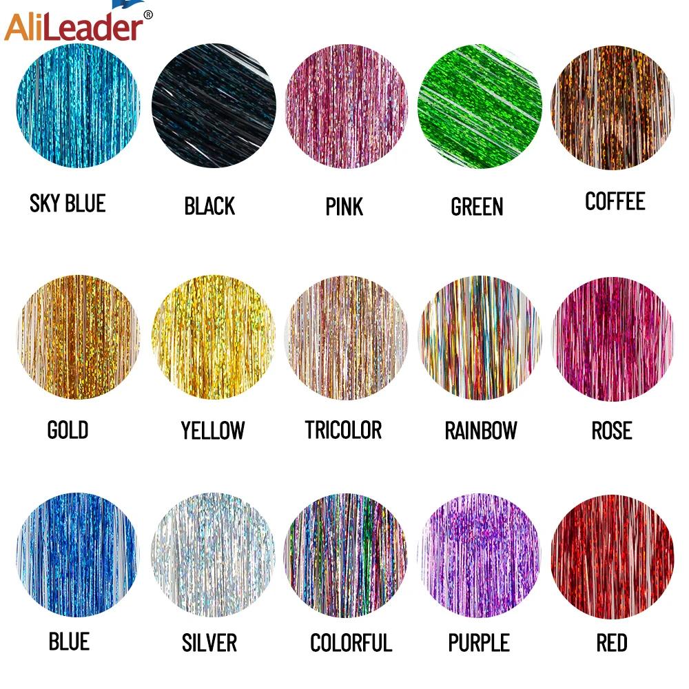 Réinitialisation d'extension de cheveux synthétiques brillants, kit de cheveux Tinsel, nickel é de p