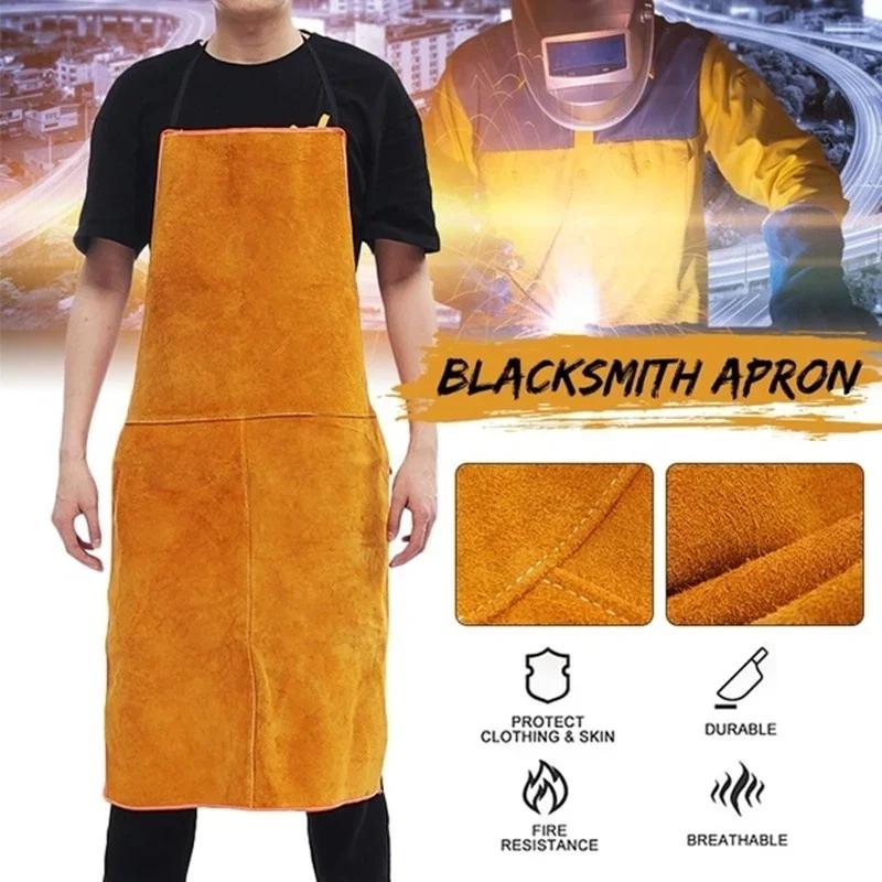Tablier de soudage en cuir de vache, isolation thermique lavable, vêtements de protection pour le so