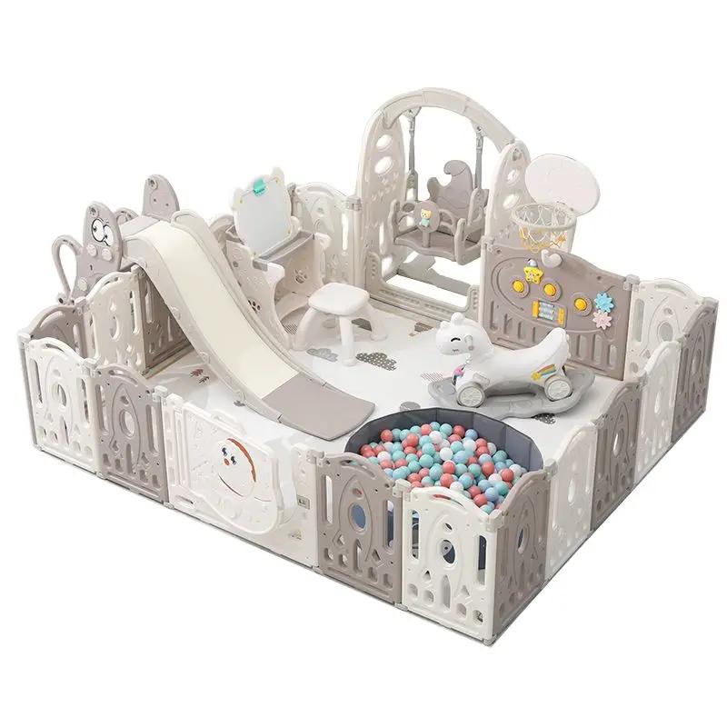 Parc pliable pour bébé avec toboggan, centre d'activité d'escalade, clôture de sécurité intérieure p