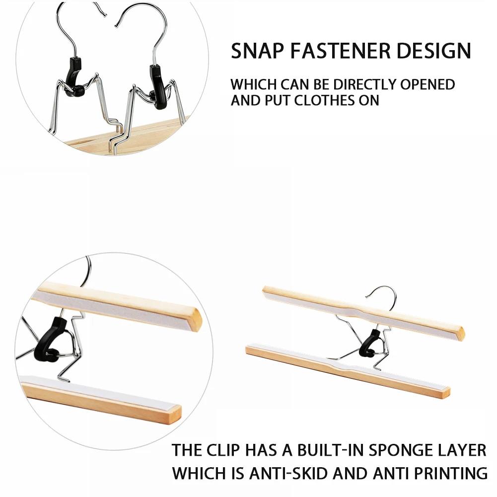 Cintre multifonctionnel en bois massif pour pantalons, 5/10 pièces, support de séchage de vêtements 