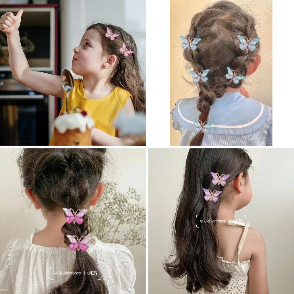 Épingles à cheveux pour bébé, 5 pièces, mignon, doux, stéréoscopique, dégradé de couleur, pinces à c