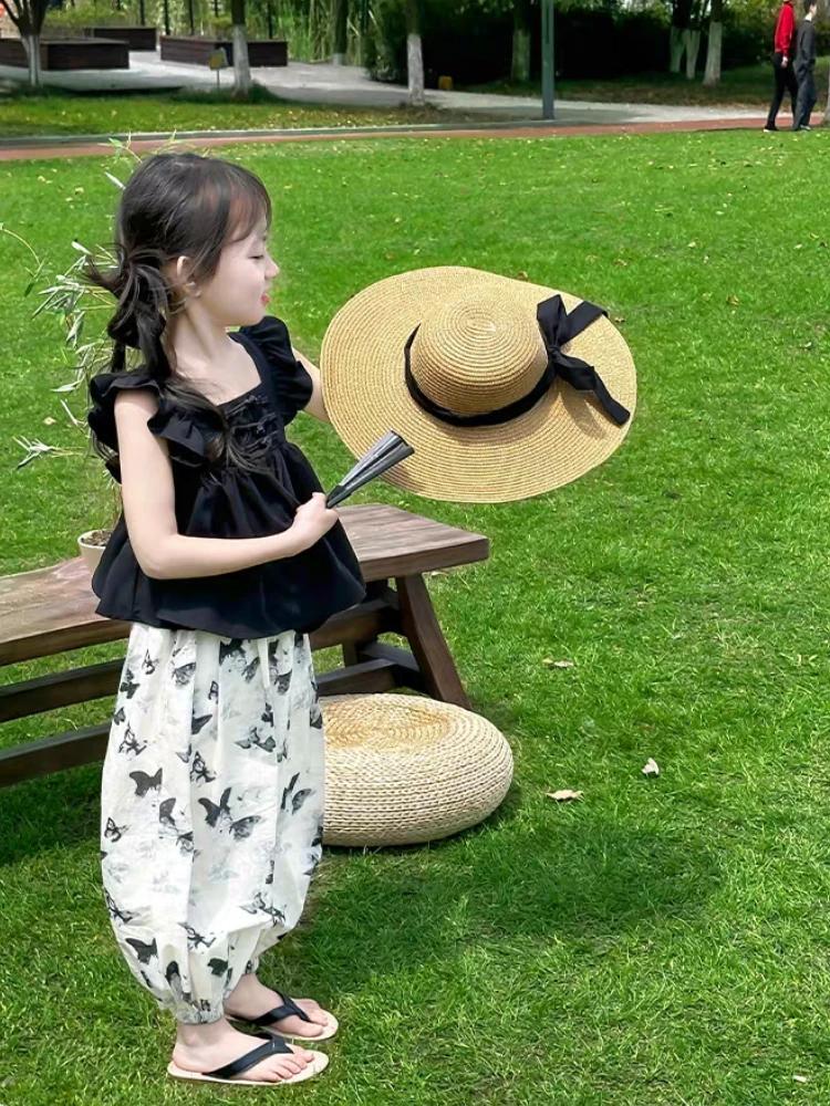 Ensembles de vêtements haut et bas pour enfants, vêtements coréens pour filles, tenues d'été pour en