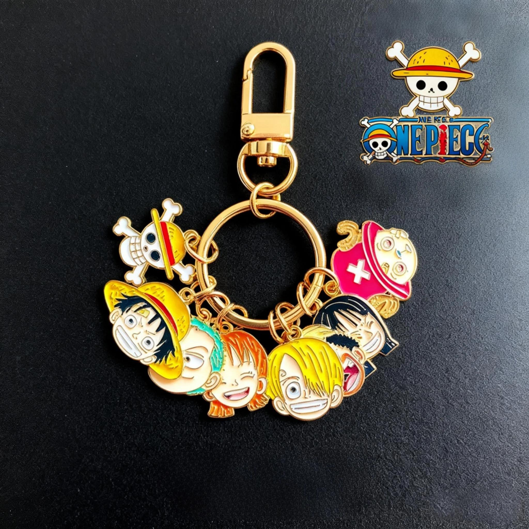 Porte-clés une pièce singe D. Luffy Nami, périphériques d'anime, casque Bluetooth, breloque, jouet d