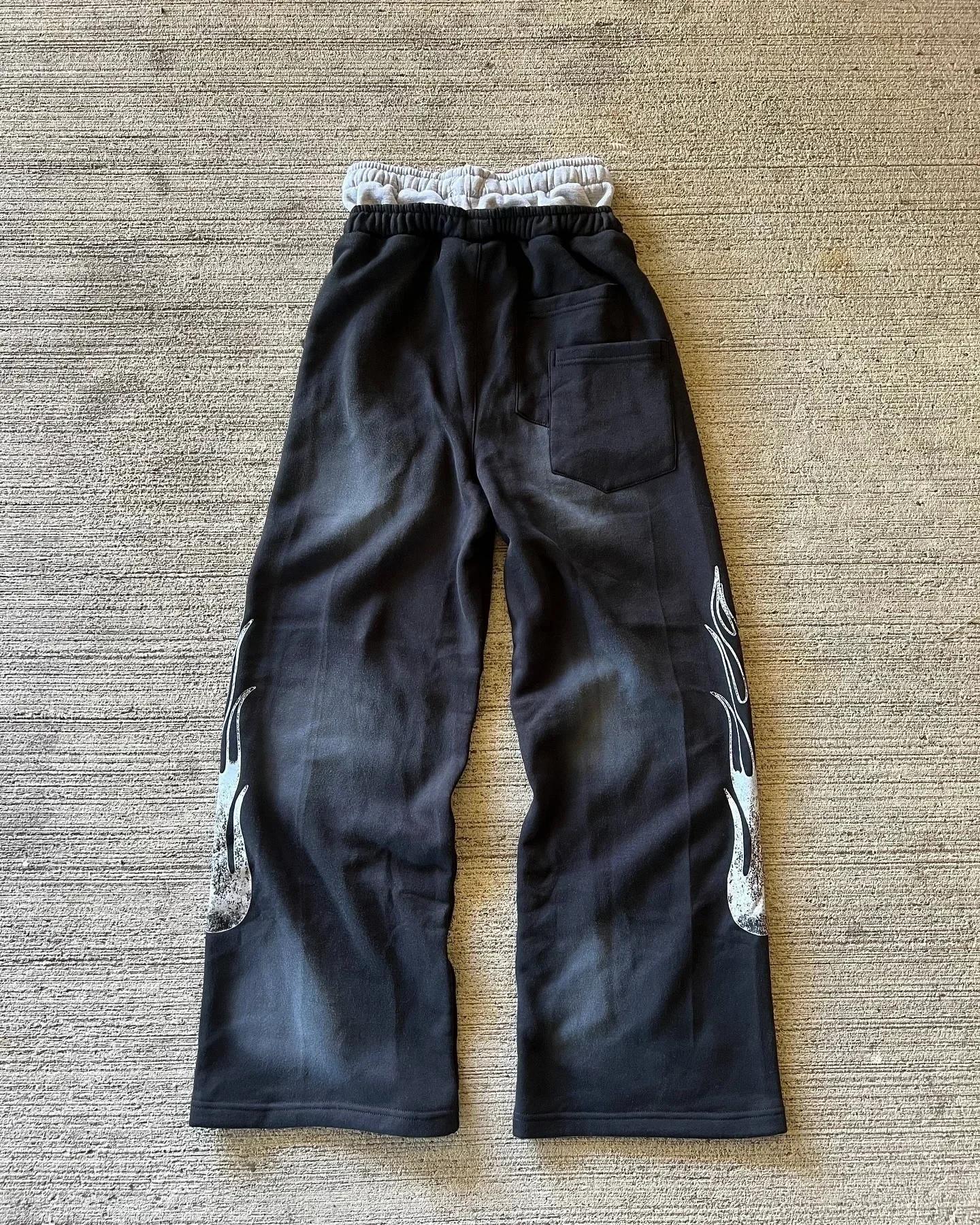 Pantalon de survêtement américain Y2K pour hommes, Baggy, Patch de lettres, rétro, Double couche, De
