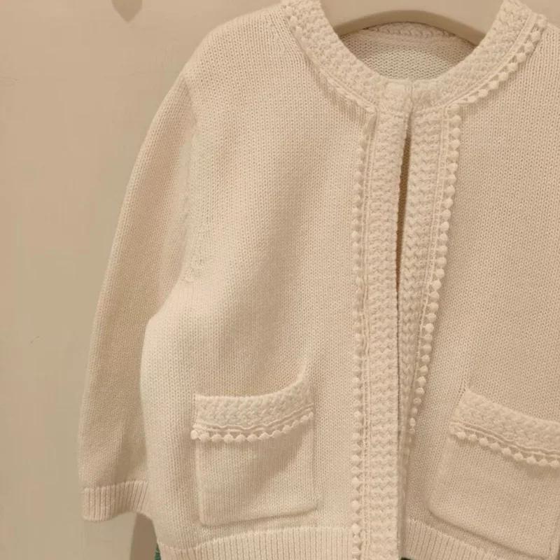 En stock – Nouveauté 2026 – Pulls en coton tricotés roses pour filles – Collection Printemps-Été – V