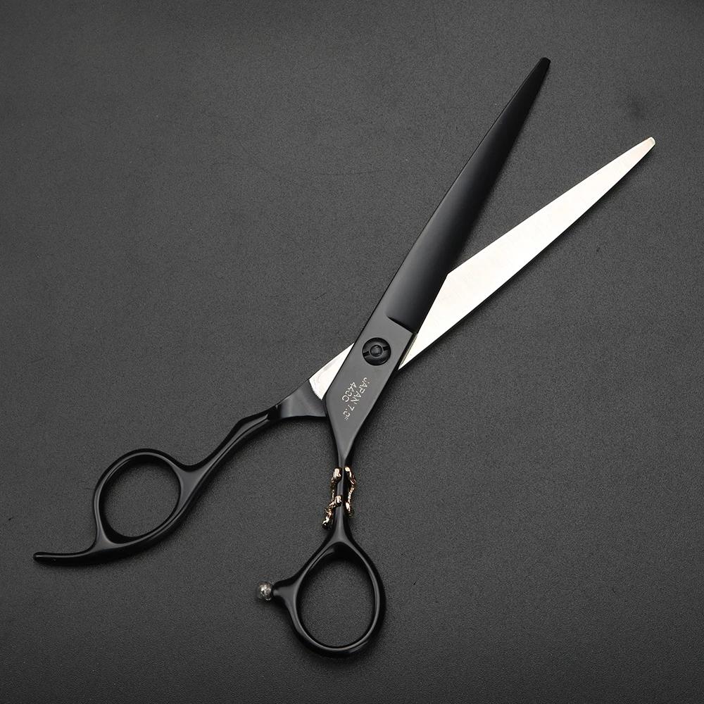 Ciseaux de coiffure XUANTENG de 7 pouces, noirs, avec système à roulement, ciseaux de barbier
