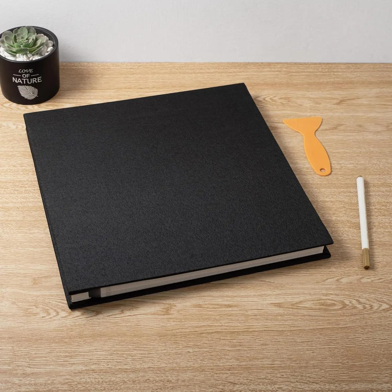 Album Scrapbook auto-adhésif pour photos 4 × 6 5 × 7 8 × 10, couverture en lin magnétique, 40 pages,