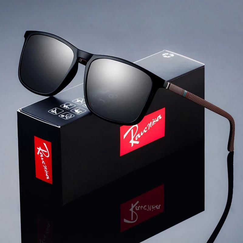 Lunettes de soleil polarisées carrées pour hommes, conduite, pêche, marque de luxe de styliste, UV40