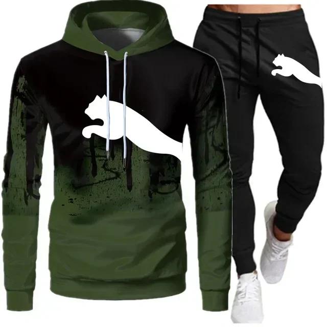 Printemps et automne 2025 nouveaux pulls pour hommes + pantalons de jogging ensemble deux pièces à l