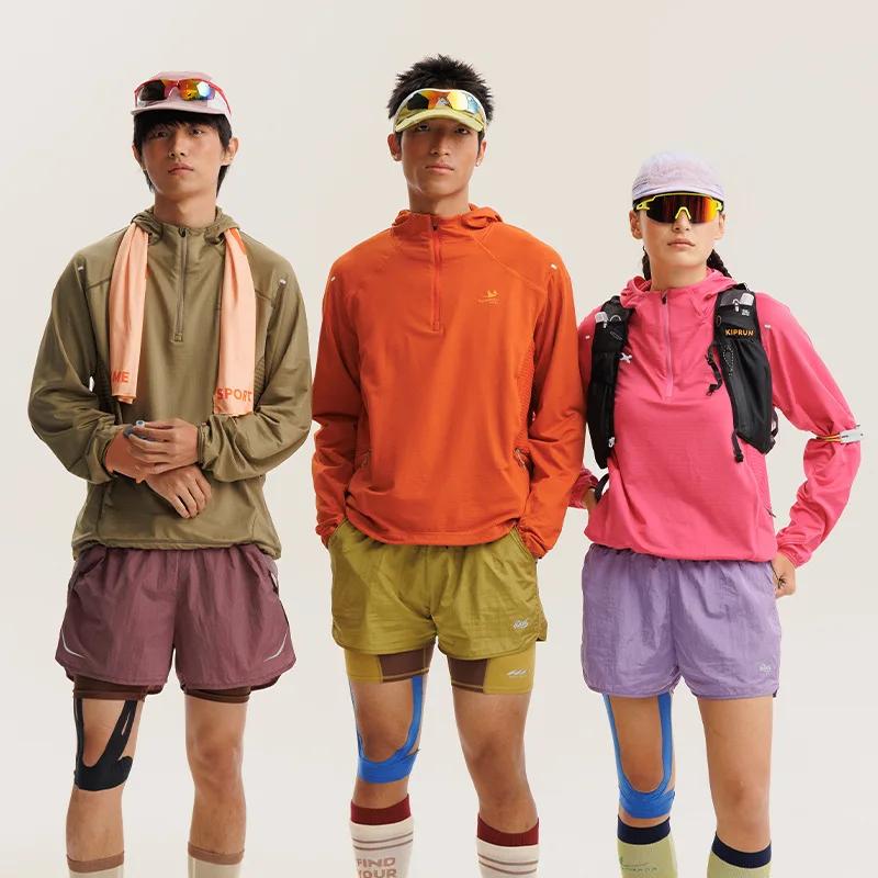 Sweat à capuche de sport en tissu hautement élastique pour hommes et femmes, léger, à séchage rapide