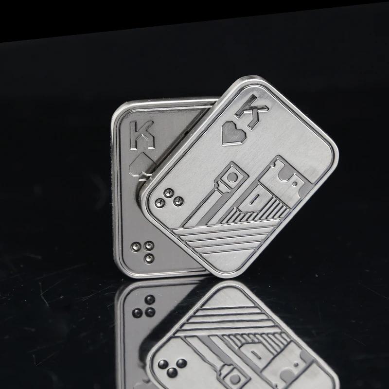 KK AA Fidget Slider métal crâne Push Slider soulagement du Stress jouet Anti-Stress EDC haut filatur