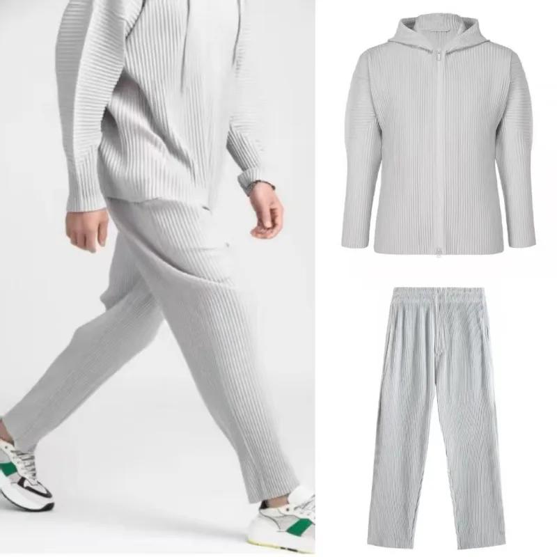 Miyake pantalon plissé costume homme pantalon neuf minutes automne 2025 automne veste mince + taille