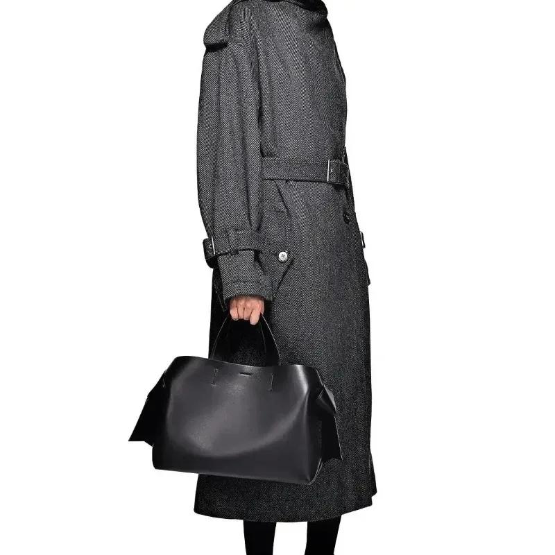Sac à main tendance en cuir véritable, sac bandoulière, sac seau portable pour trajets quotidiens / 