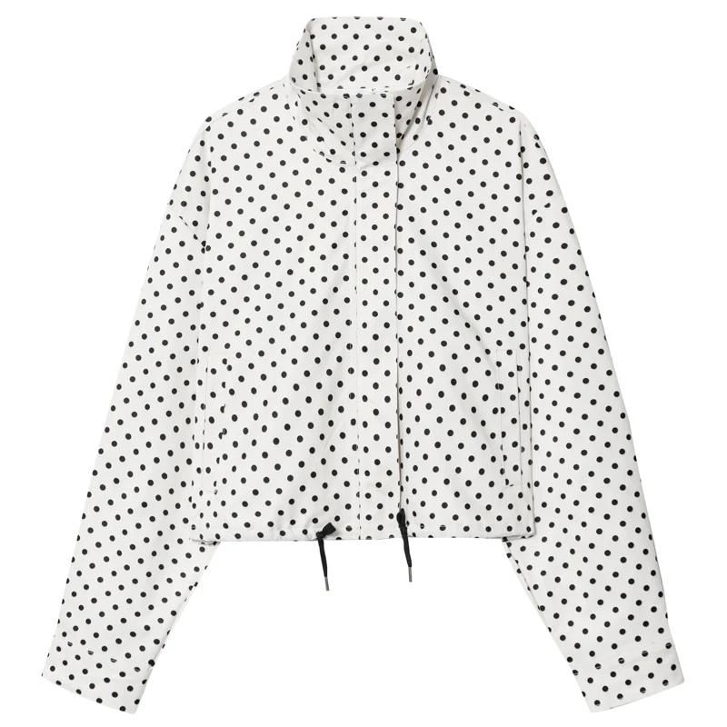 HXAO – veste bombardier à pois pour femme, demi-saison, surdimensionnée, manches longues, haut d'ext