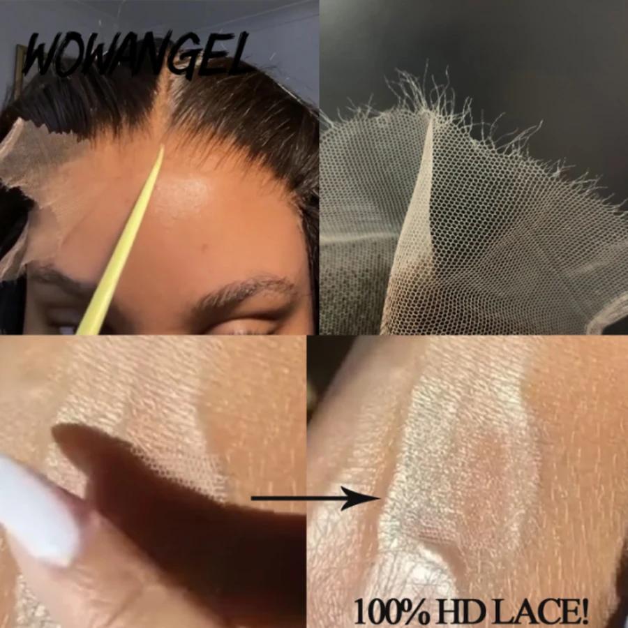 Perruque Lace Closure Remy Naturelle, Cheveux Lisses, 5x5, Peaux Fondues, Pre-plucked, pour Femme Af