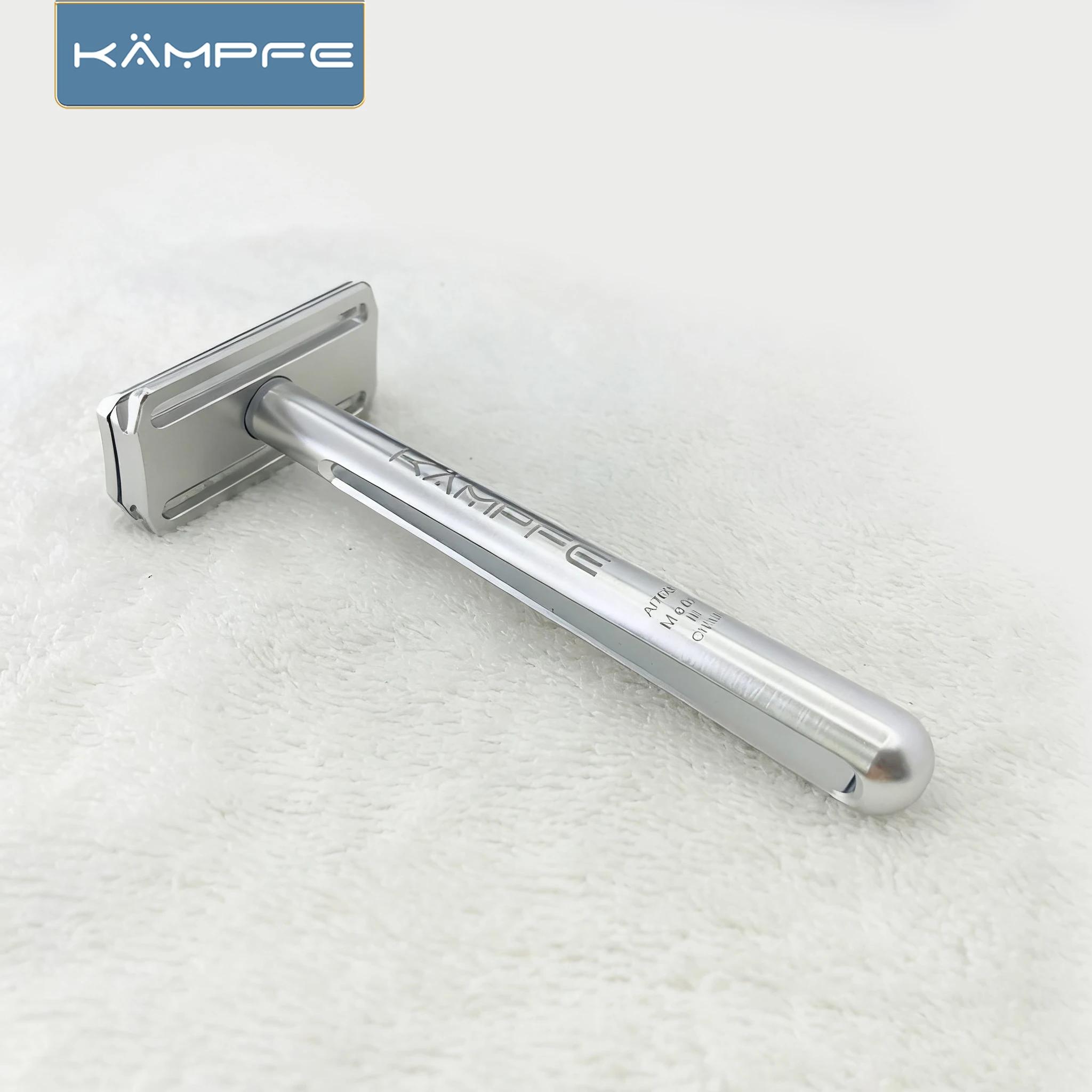 Rasoir de voyage léger et sûr KAMPFE à double tranchant, en aluminium usiné CNC, cadeau pour homme