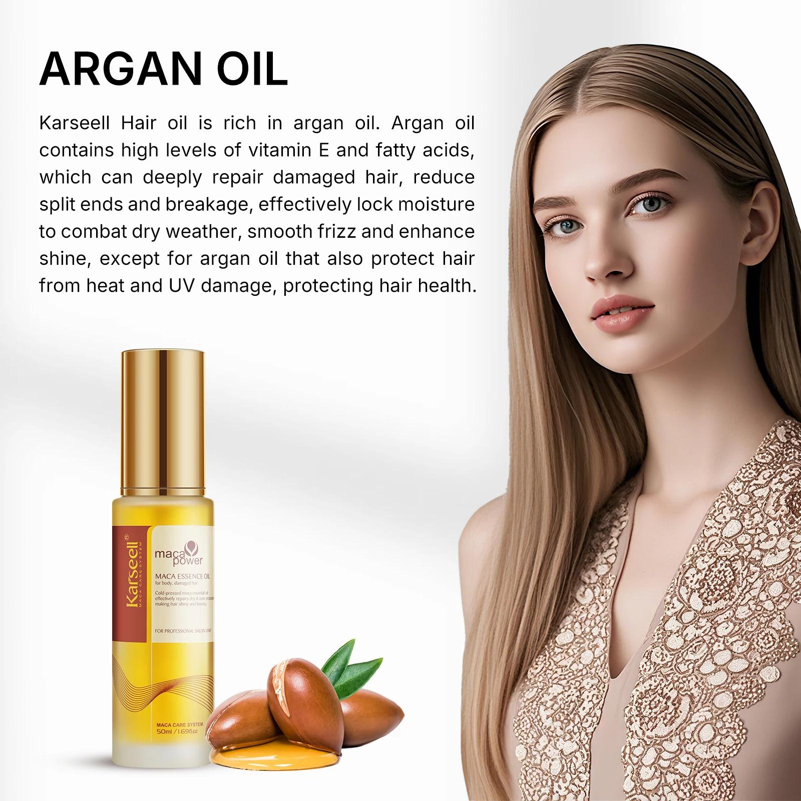 Karseell – huile capillaire pour la guérison des cheveux, pressée à froid, sans poids, huile d'argan