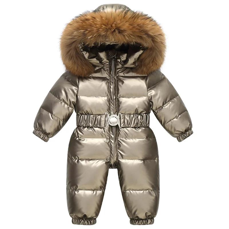 Doudoune imperméable à capuche en fausse fourrure pour enfants, salopette d'hiver pour enfants, comb