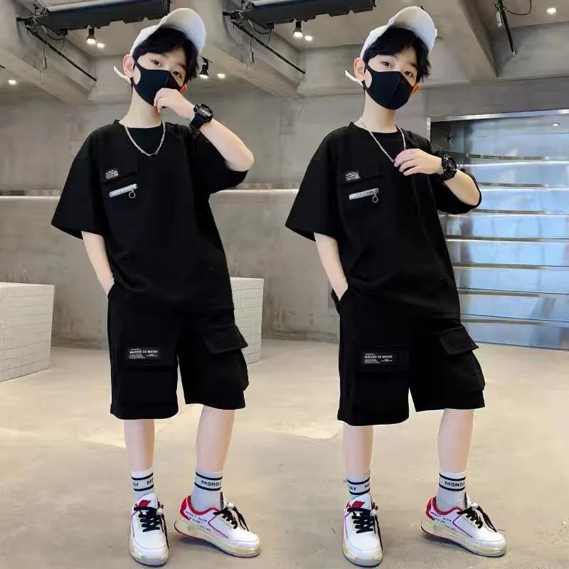 Ensemble de vêtements de sport pour garçons, tenue d'été pour enfants, haut à manches courtes et sho